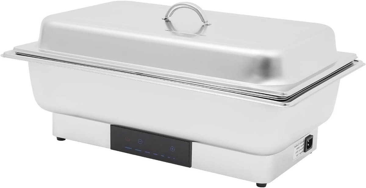 Chafing Dish Buffet - Buffet Warmer Elektrisch - Eten Warm Houden - Intelligente Temperatuurregeling - 9 Liter - Zilver