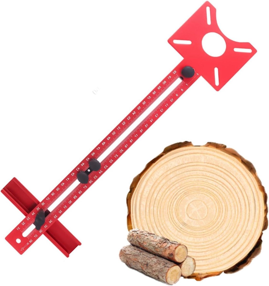 Freesbeugel Houtbewerking - Freesmal Router - Precisie Houtsnedes - Zeer Instelbaar - 442 x 9 cm - Rood
