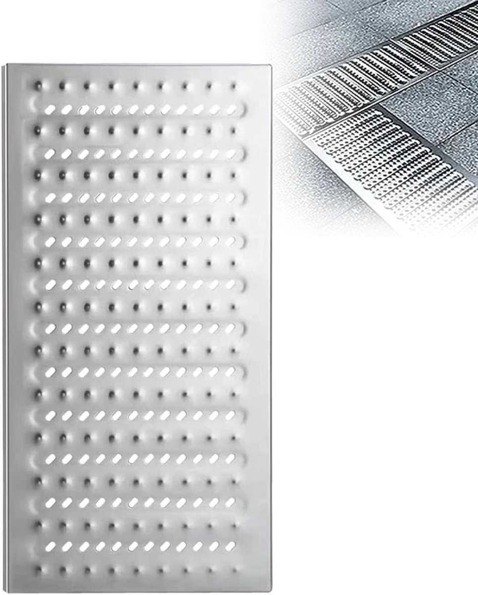 Regenwaterafvoerbox van roestvrij staal 304, 40 cm (16 inch) antislip tuinirrigatierooster, bodemafdekking, voor erf en groentetuin