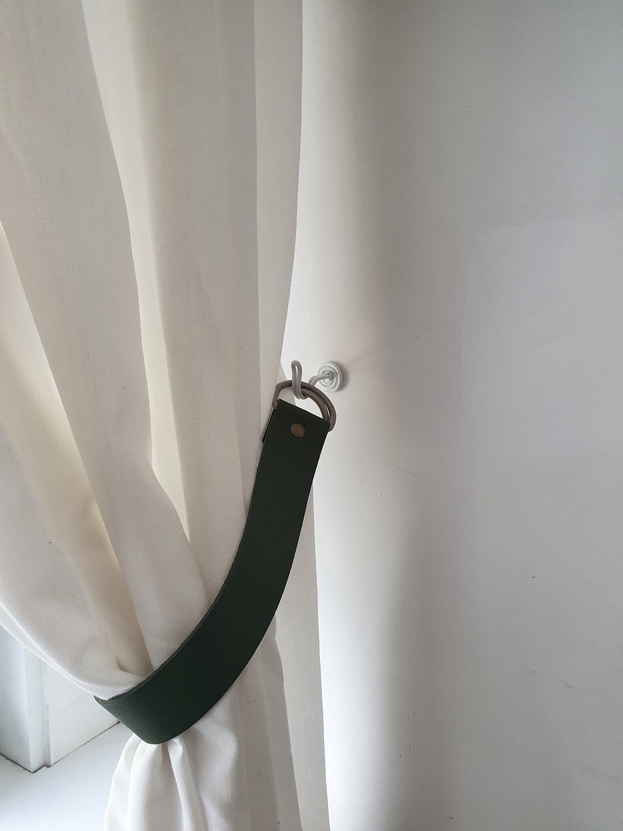 Gordijn embrasse leer 4 cm - Zwart