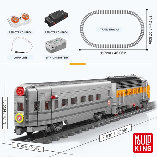 Model Bouw Rails Mould King 12018 USD EMD Classic Stoom Trein RC bouwset | Locomotief ...
