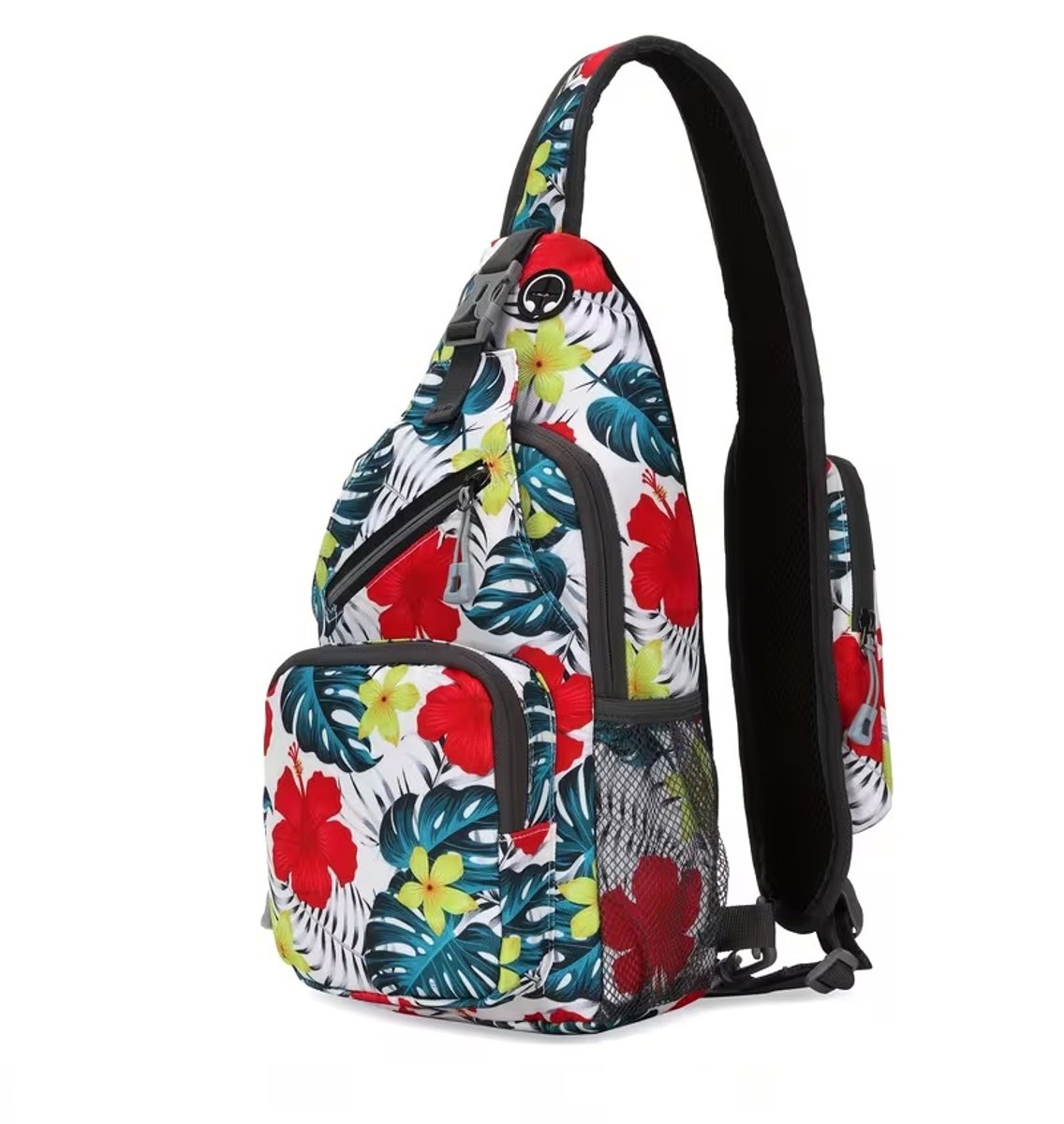 Crossbody Tas Dames – Bloem print - Kleine Schoudertas met Verstelbare Band – Compact & Stijlvol – Telefoon & Pasjes – Festivals - Casual & Dagelijks Gebruik