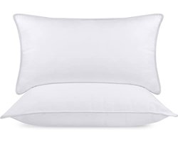 Twee comfortabele hoofdkussens 40x80 cm, zachte holle vezelvulling