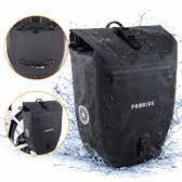 Proride® Enkele Fietstas - 100% Waterdicht - 28 Liter - Pakaftas Elektrische Fietsen - Schoudertas - Inclusief Schouderband en Laptophoes - Bagagedrager - Reflector - Magnetische sluiting - Zwart - Fietszakken