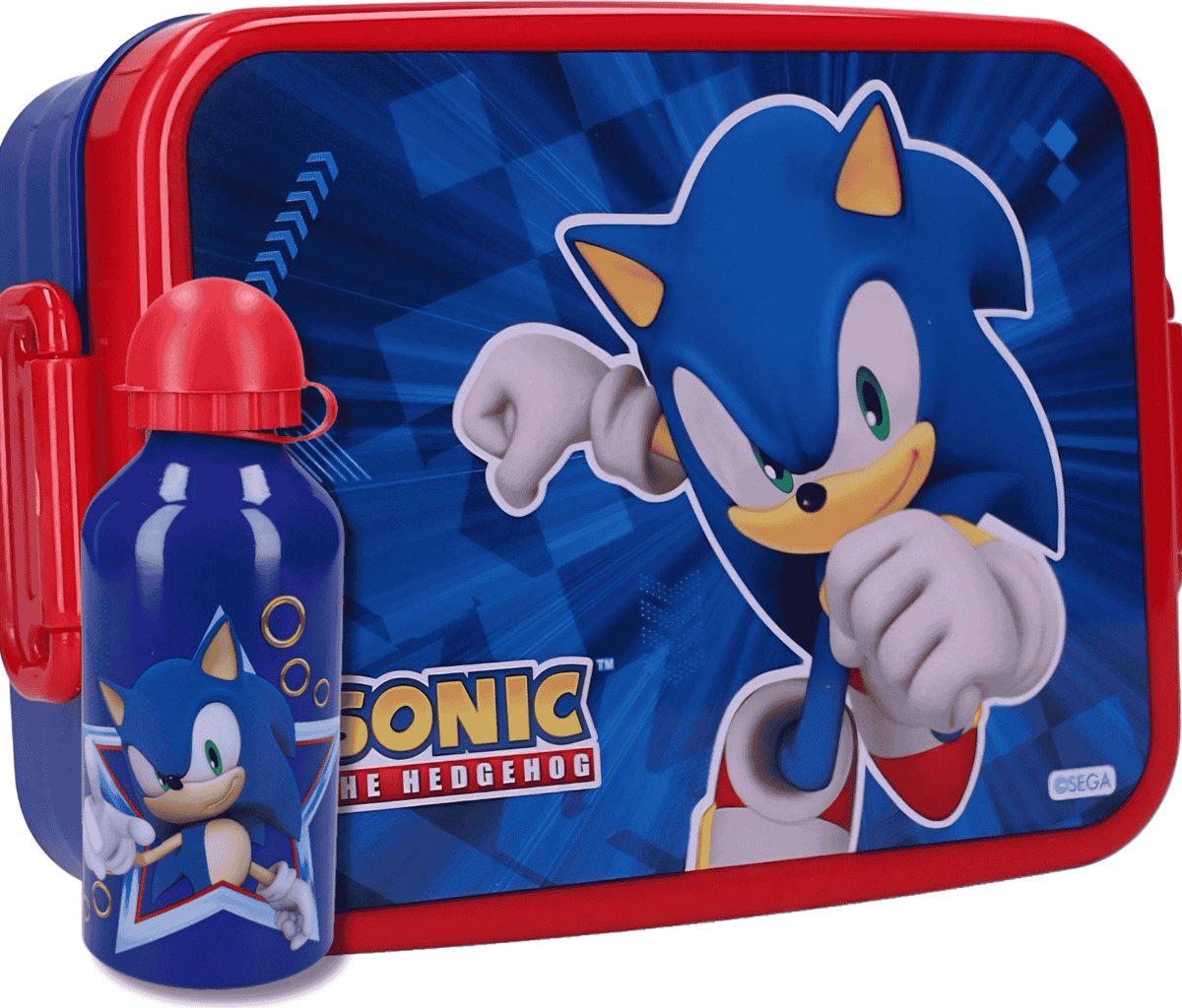 Sonic Lunchbox met Drinkfles – Sonic The Hedgehog Lunchset Kinderen – Broodtrommel + Drinkfles – Blauw