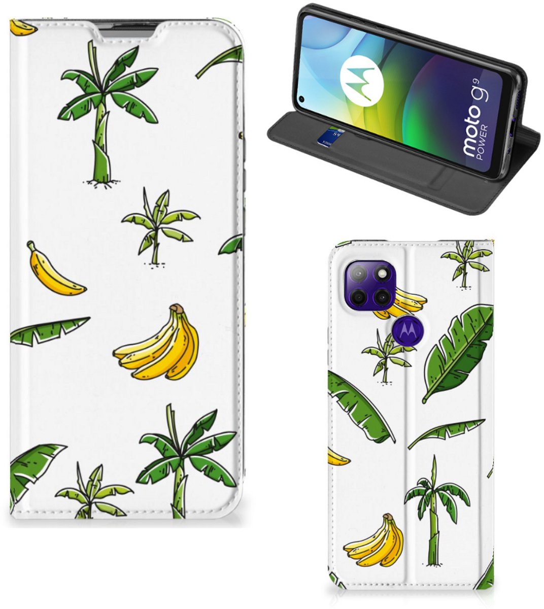 Standcase Hoesje voor Motorola Moto G9 Power Smart Cover Banana Tree