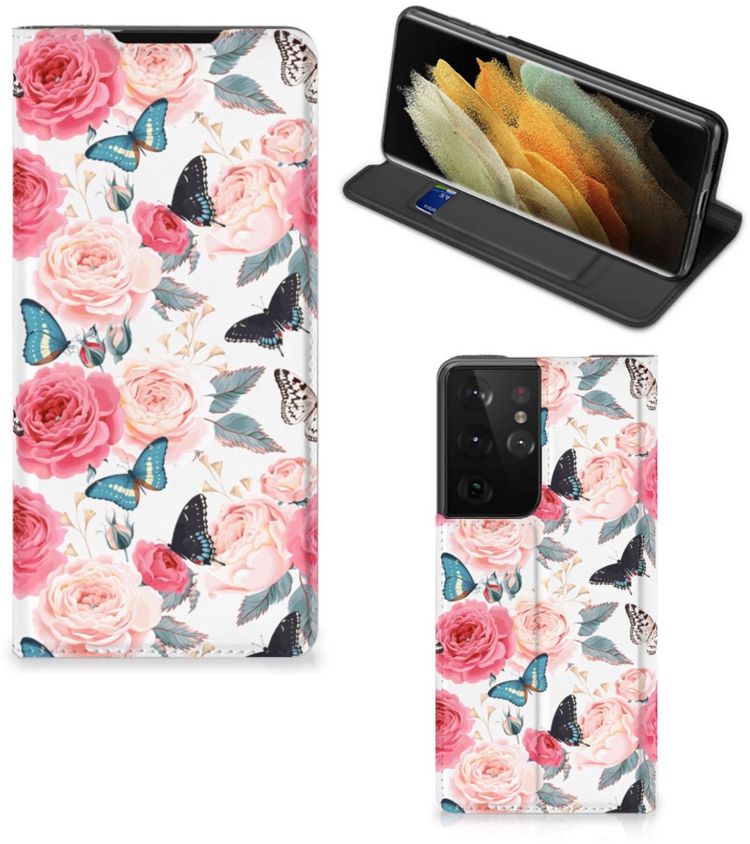 Samsung Galaxy S21 Ultra Smart Cover Butterfly Roses