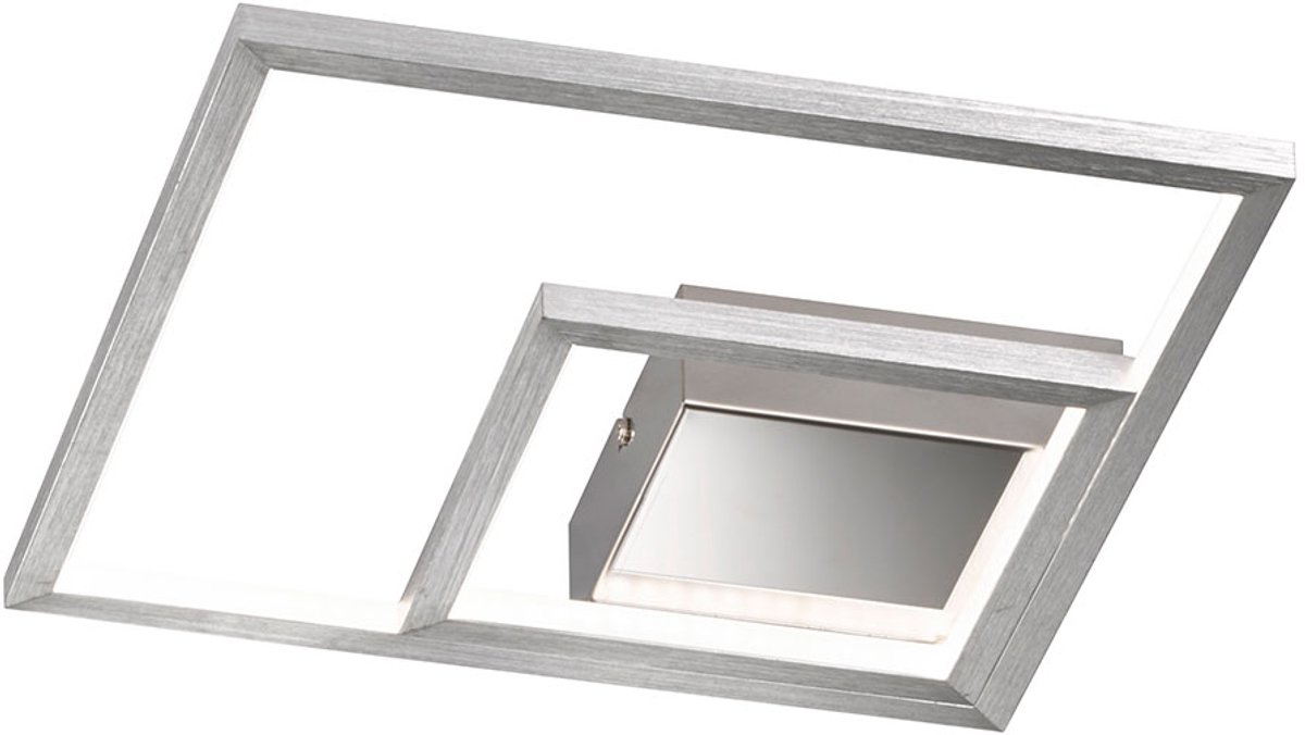 LED plafondlamp Plafondlamp 3 vlammen Woonkamerlamp modern, Modern zilver, 1x LED 12W 1100Lm 3000K, LxBxH 30x30x5,5 cm, WOFI 9487.02.63.9300