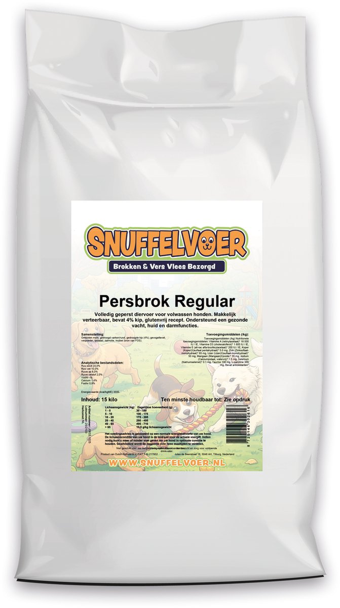 Pawgarden MegaPet Hondenvoer - Persbrok Regular (Glutenvrij) - 15kg