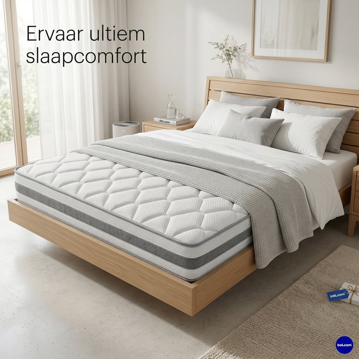 VVBV Pocketveringmatras 160x200 cm, 7-Zone Koudschuim Matras met Microvezel Tijk, Hardheid H4, 25cm Dik White