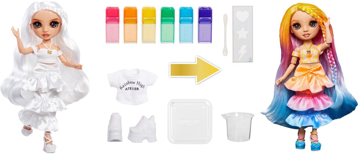 Rainbow High Watercolor & Create Modepop - Paarse ogen — afbeelding 6