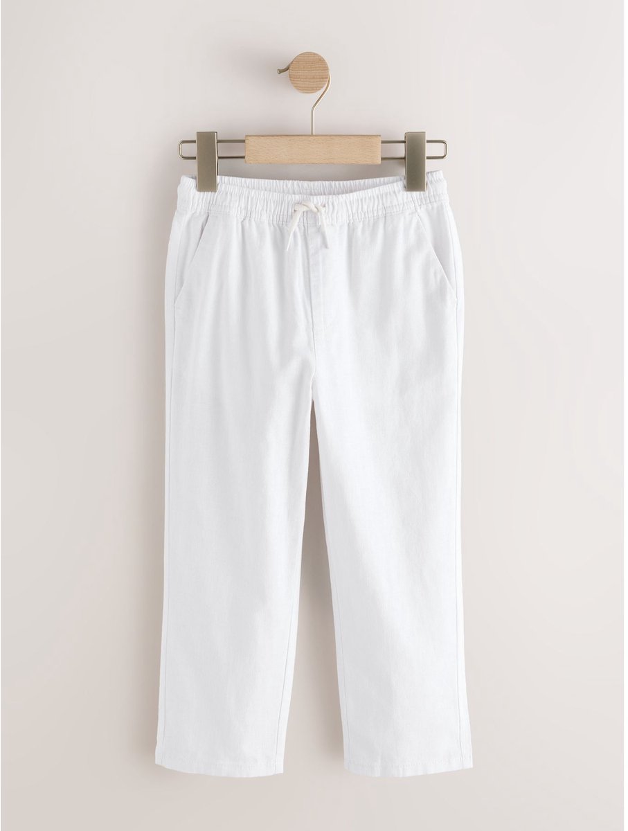 Next - Jongens - Linnen blend pull-on broeken - Wit