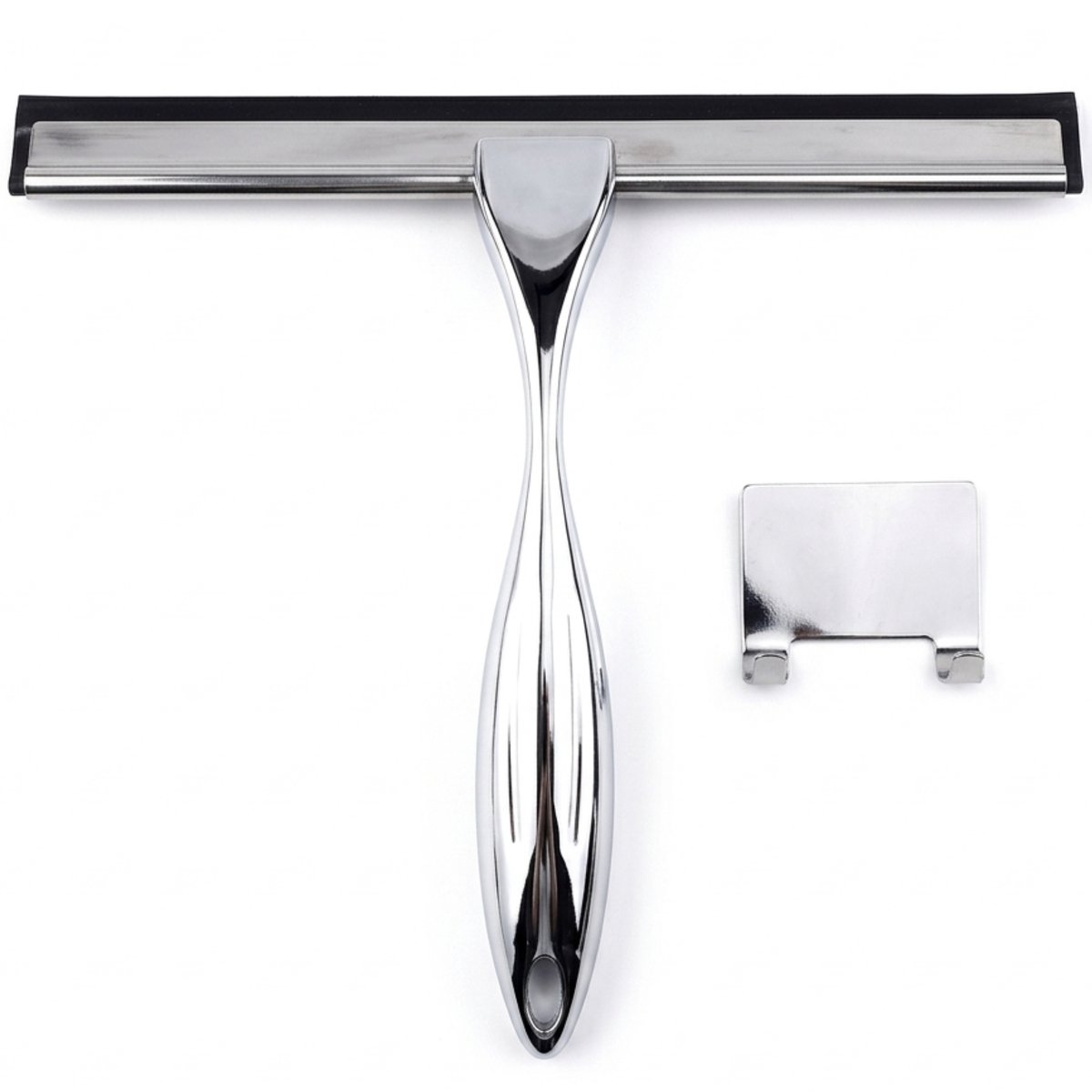COZELLA® Douchewisser Aero – RVS Trekker Douche – Raamwisser Siliconen Wisser – Ophanghaak – Badkamer – Zilver