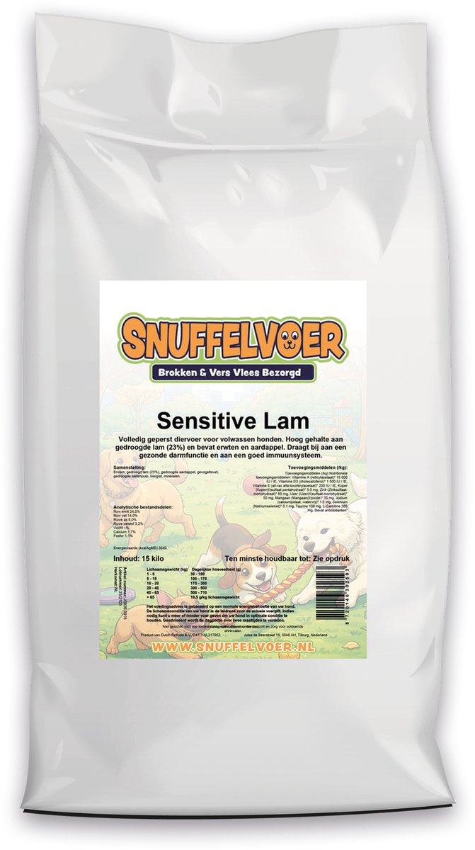 Pawgarden Pawgarden Hondenvoer - Sensitive Lam (Glutenvrij-Graanvrij) - 15kg