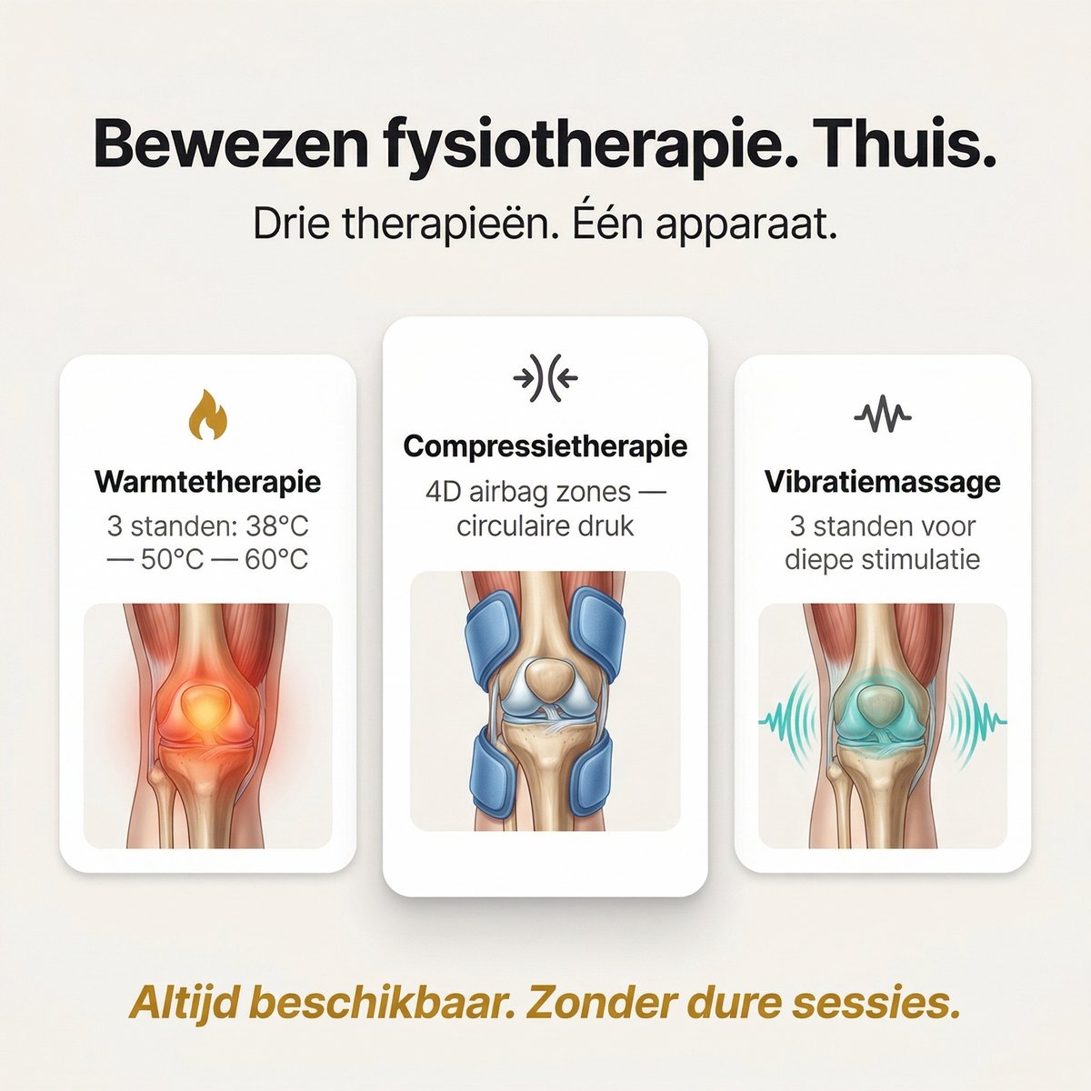 Knie Massage Apparaat - Warmte Therapie, 4D Compressie & - afbeelding 3