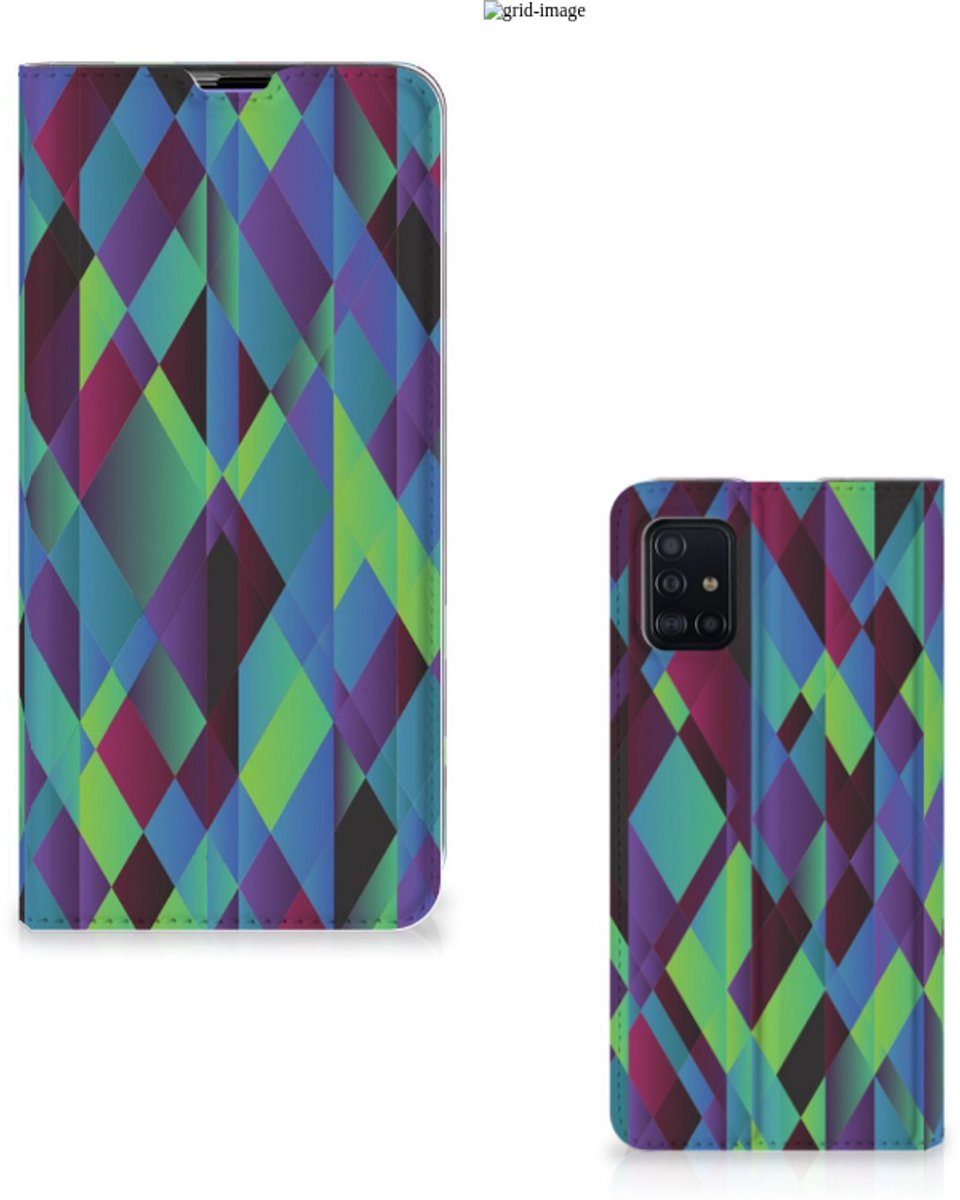 Samsung Galaxy A51 Stand Case Abstract Green Blue