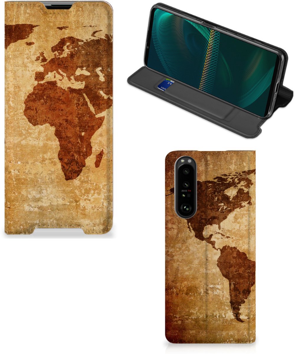 Sony Xperia 5 III Book Cover Wereldkaart