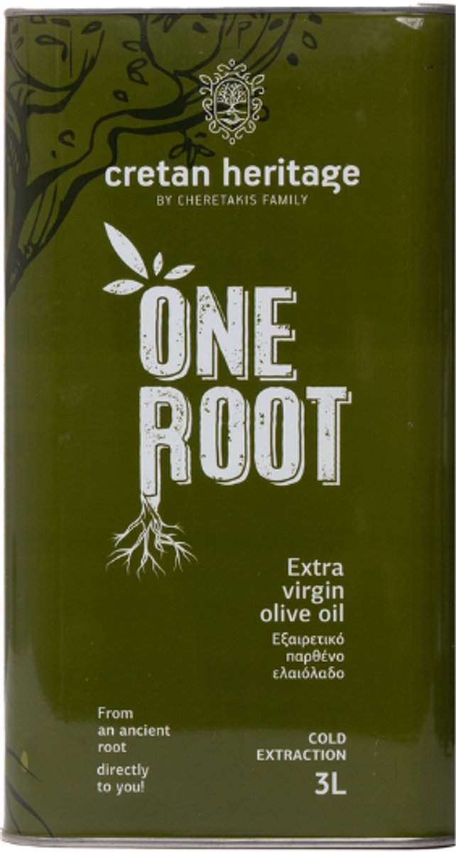 Cretan Heritage One Root Olijfolie 3L Blik – Extra Vierge | Premium Cretan Olive Oil