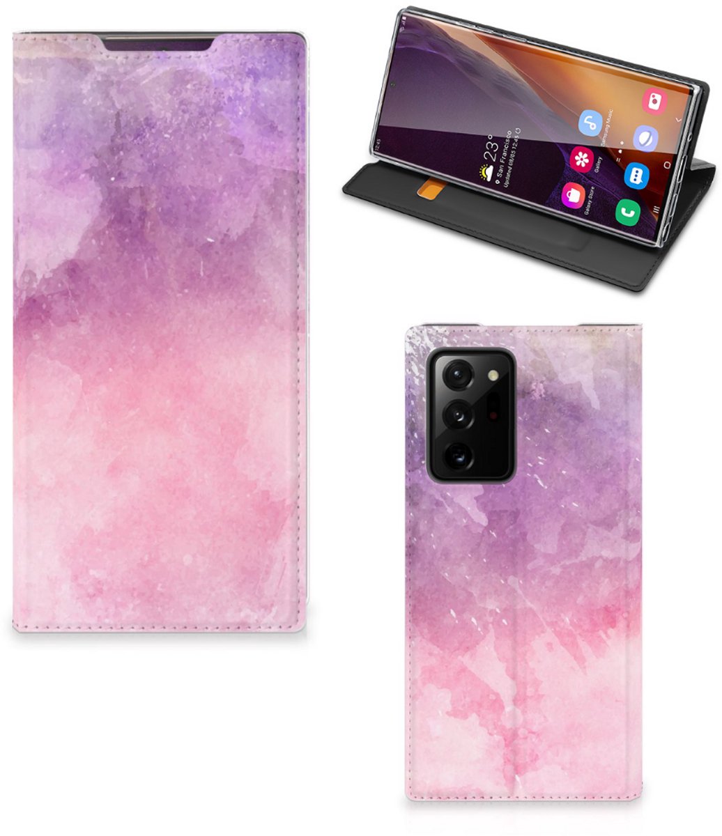 Bookcase Samsung Galaxy Note 20 Ultra Pink Purple Paint