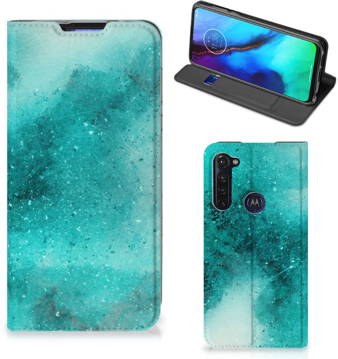 Bookcase Motorola Moto G Pro Painting Blue