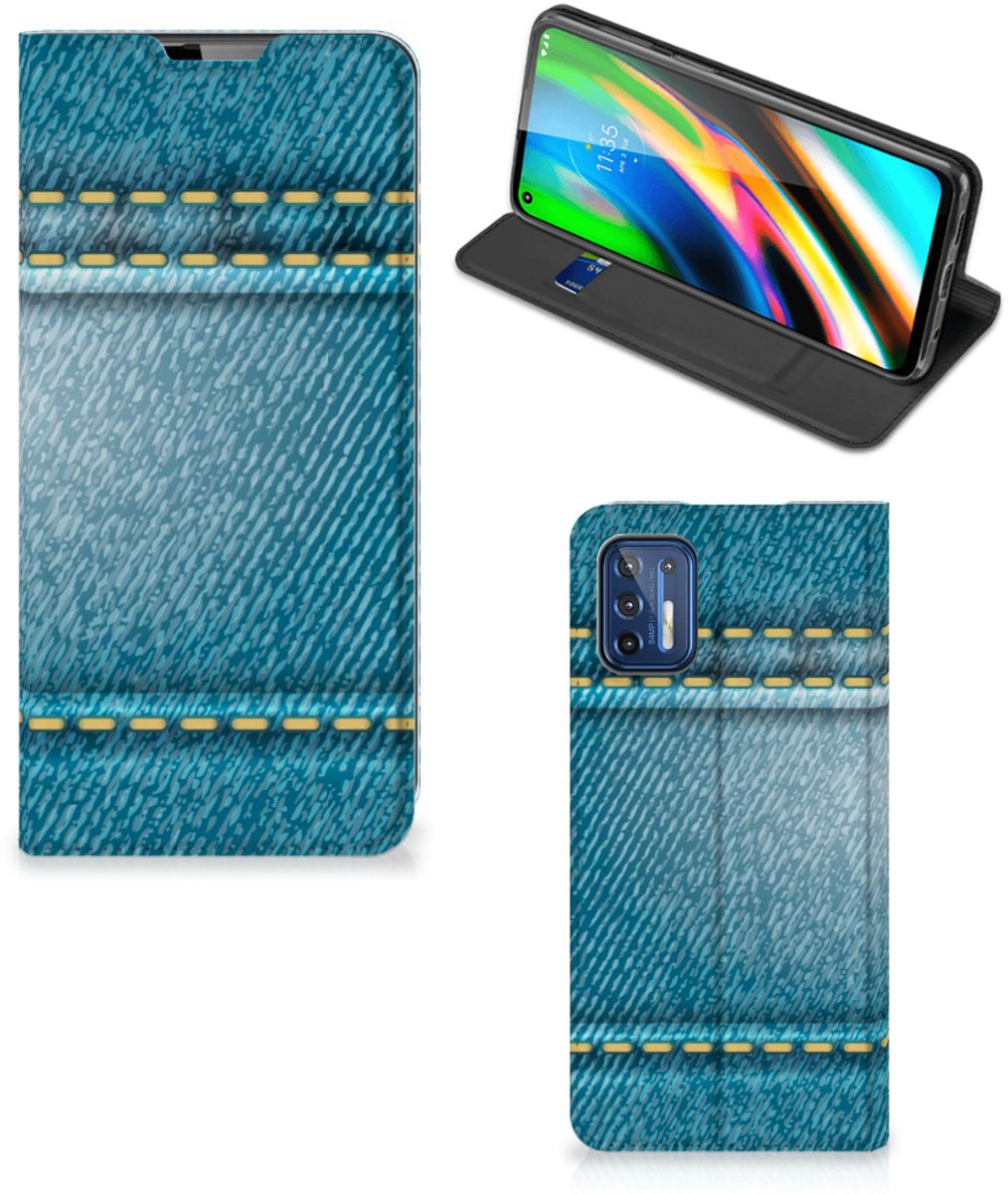 Motorola Moto G9 Plus Hippe Standcase Jeans