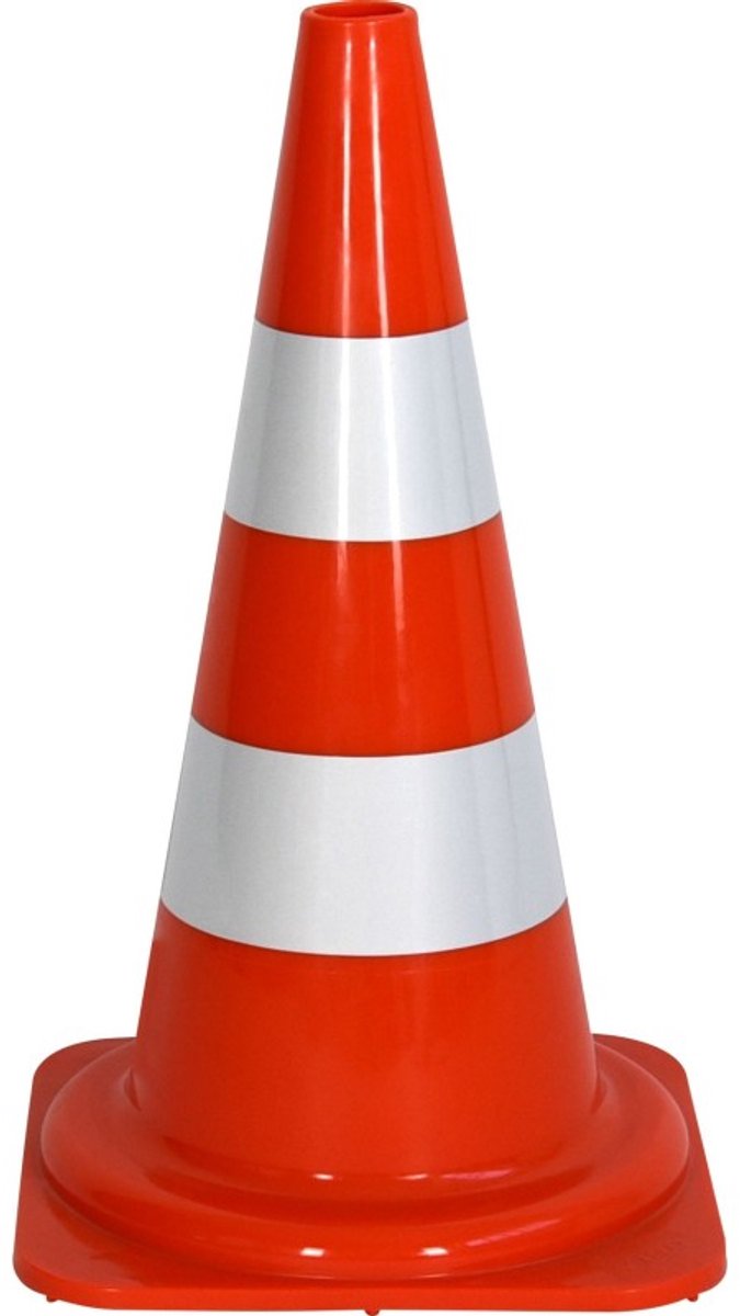 Verkeerskegel 50 cm – oranje PVC – 2 reflecterende banden – werfkegel voor veiligheid en signalisatie