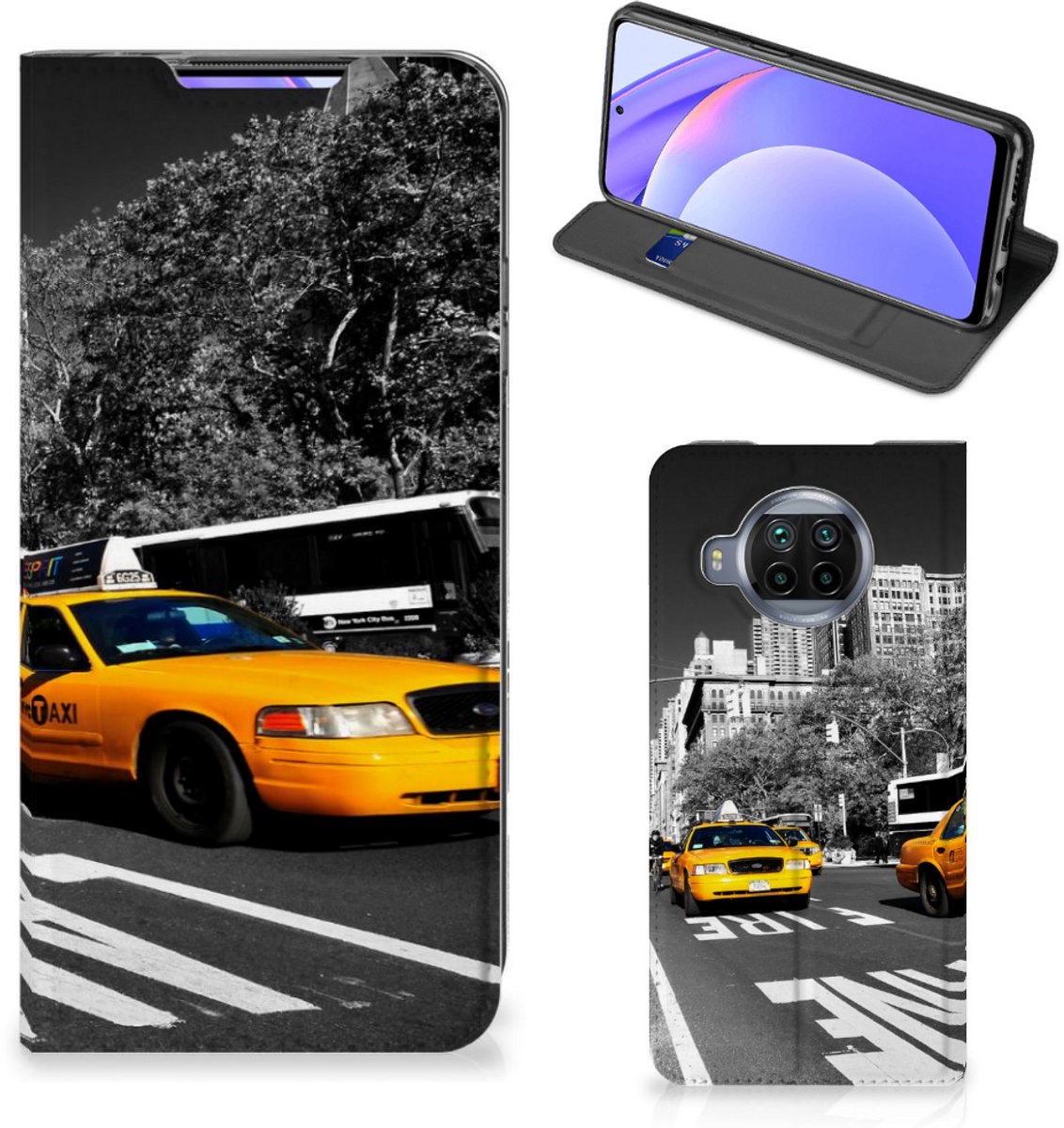 Book Case voor Xiaomi Mi 10T Lite Book Cover New York Taxi