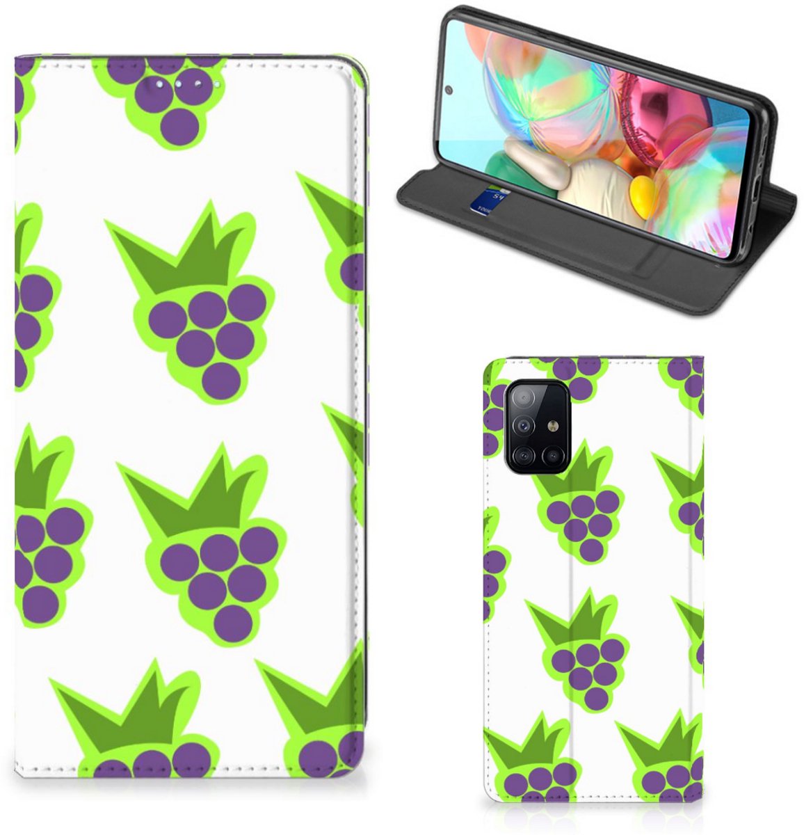 Samsung Galaxy A71 Flip Style Cover Druiven