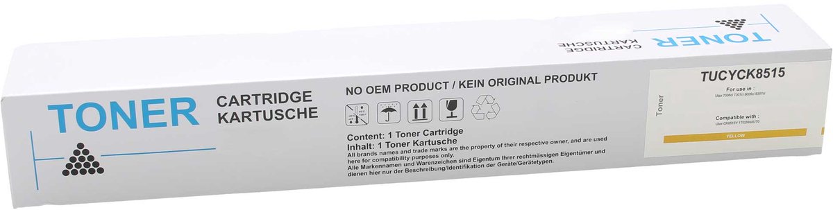 Utax ck-8515y - Toner Geel - 30000 pagina's - Huismerk Compatible - Geschikt voor Utax 7006 ci Utax 7307 ci Utax 8006 ci Utax 8307 ci - TUCYCK8515 alternatief - Utax toner