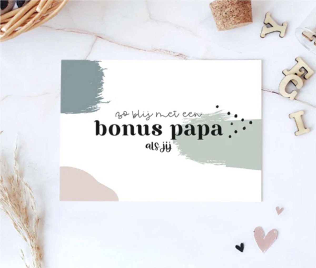 Kaart - Zo blij met een bonuspapa zoals jij - papa - Vaderdag - Verjaardag