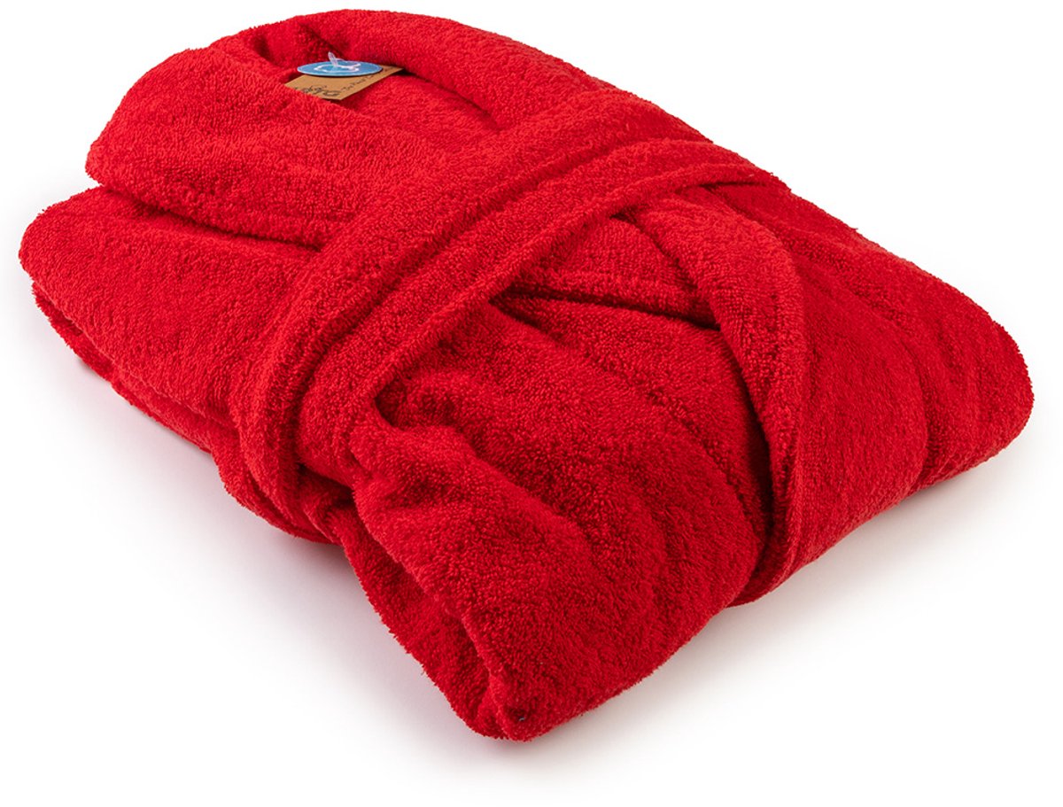 ARTG Robezz - Badjas Sjaalkraag - 100% Badstof Katoen - Rood - Fire Red