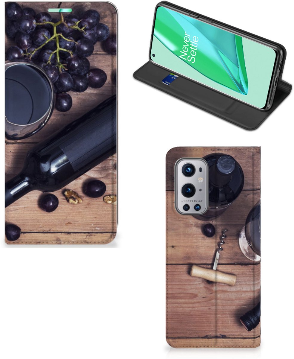 Book Case voor OnePlus 9 Pro Flip Style Cover Wijn