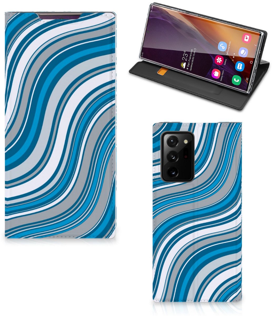 Samsung Galaxy Note 20 Ultra Hoesje met Magneet Waves Blue