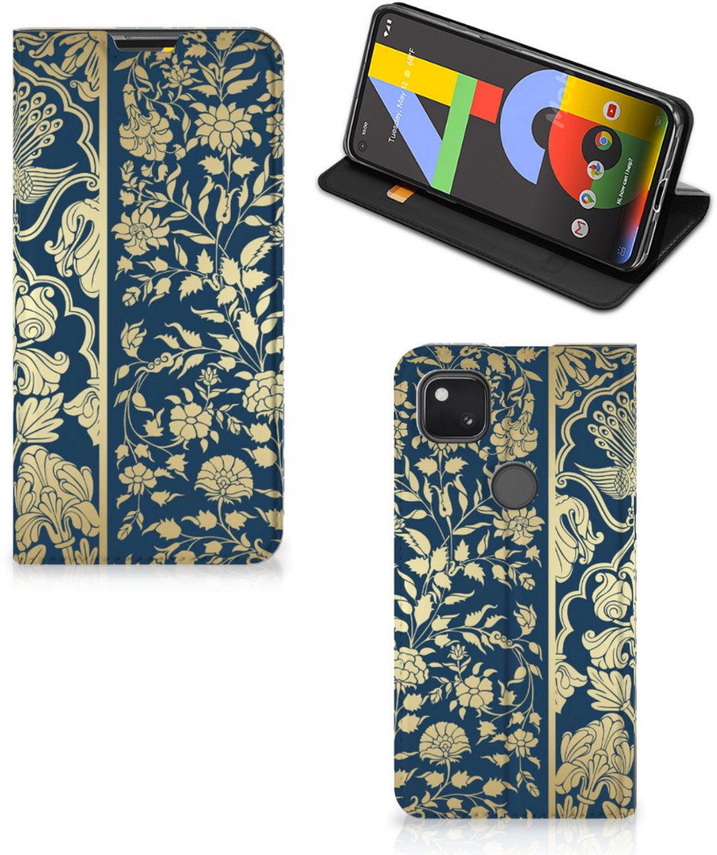 Google Pixel 4a Smart Cover Beige Flowers