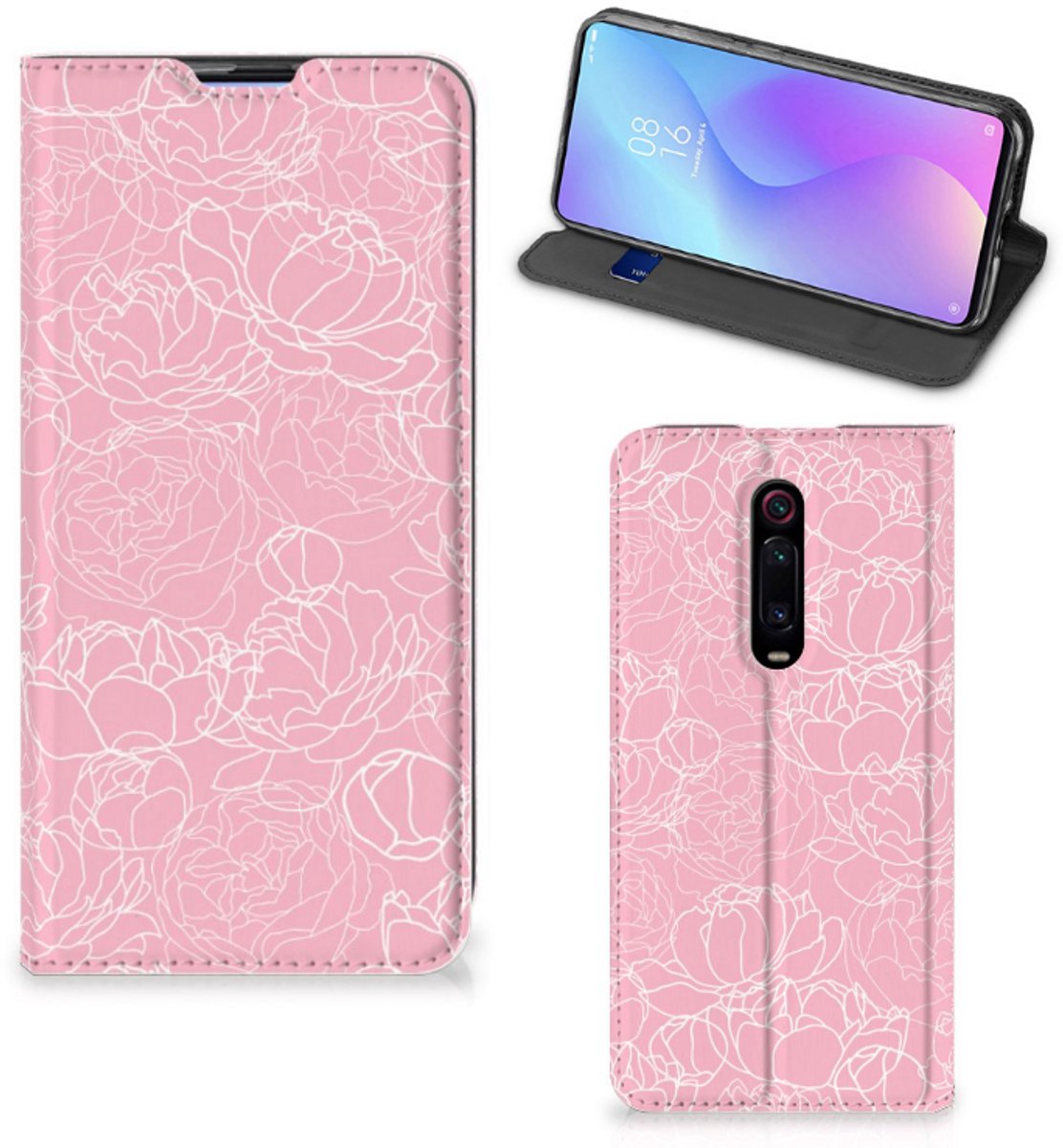 Xiaomi Mi 9T Pro Smart Cover White Flowers