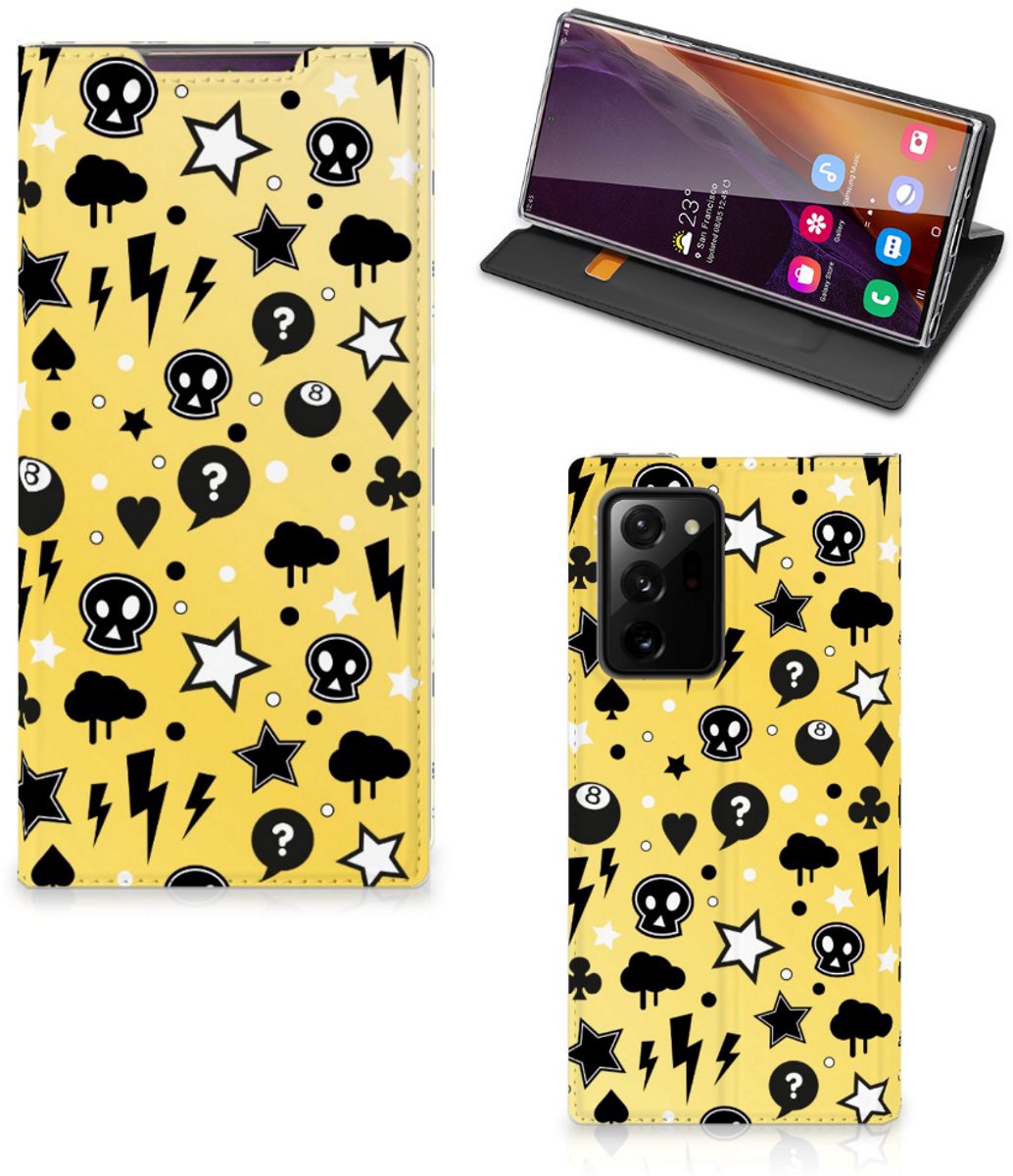 Mobiel BookCase Samsung Galaxy Note 20 Ultra Punk Geel