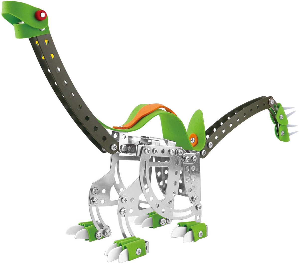 Lobbes bouwset dino Brachiosaurus met 155 metalen onderdelen.
