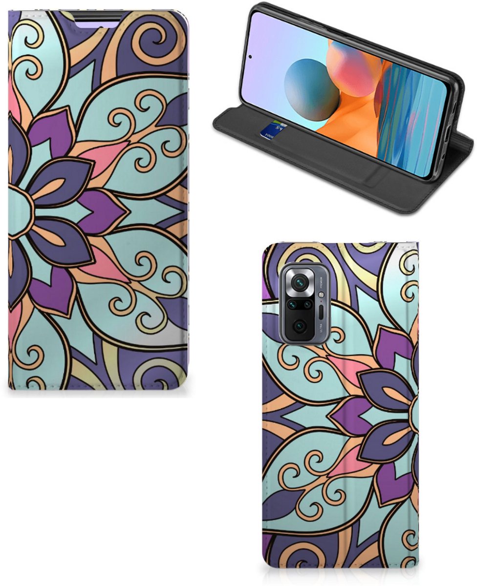 Xiaomi Redmi Note 10 Pro Smart Cover Purple Flower