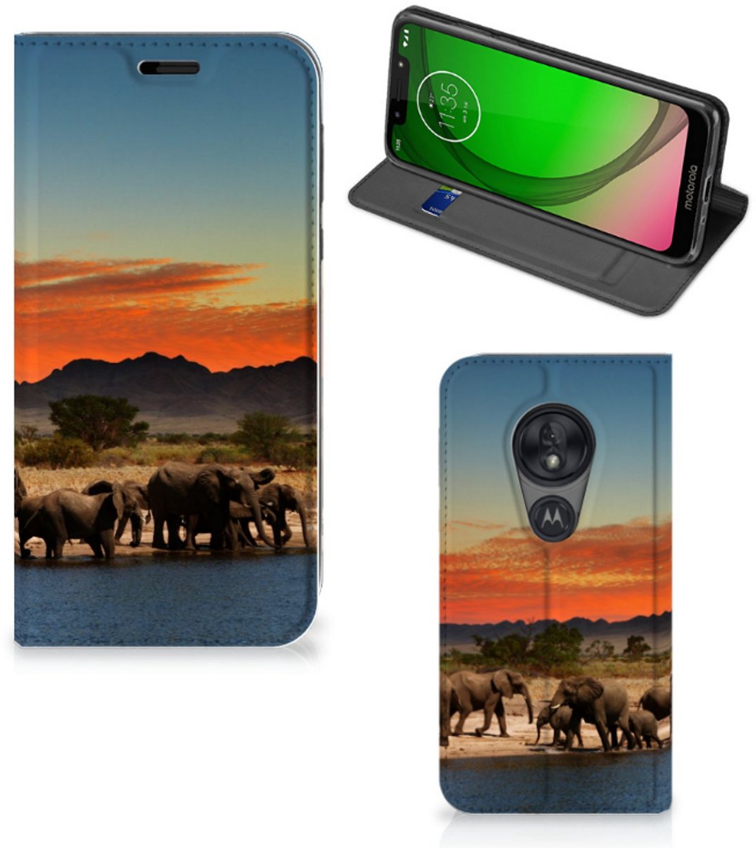 Motorola Moto G7 Play Hoesje maken Olifanten