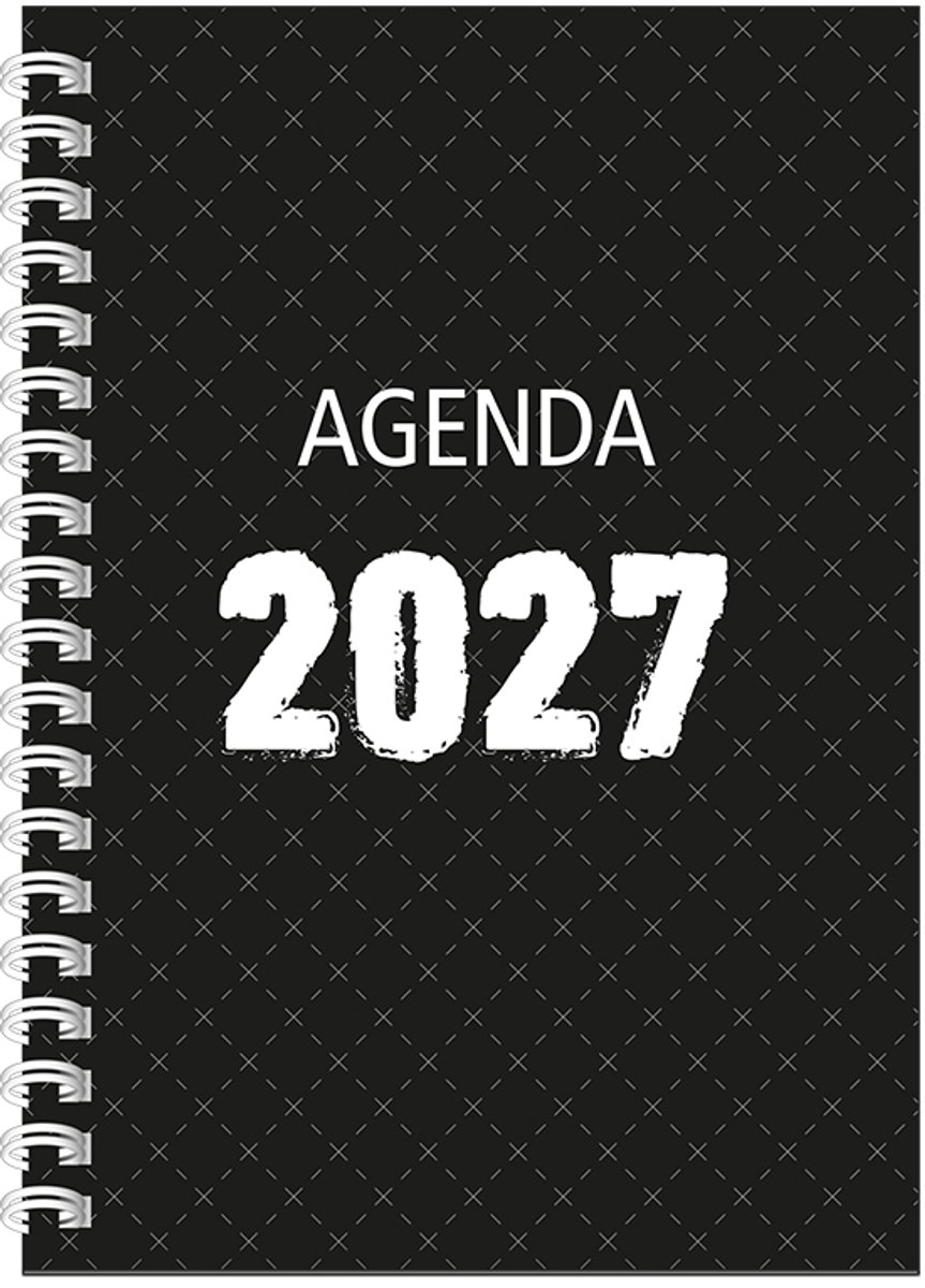 MGPcards - Agenda A5 2027 - Ringband - Spiraal - Flexibele kaft - Weekoverzicht - Zwart - 15 x 21 cm