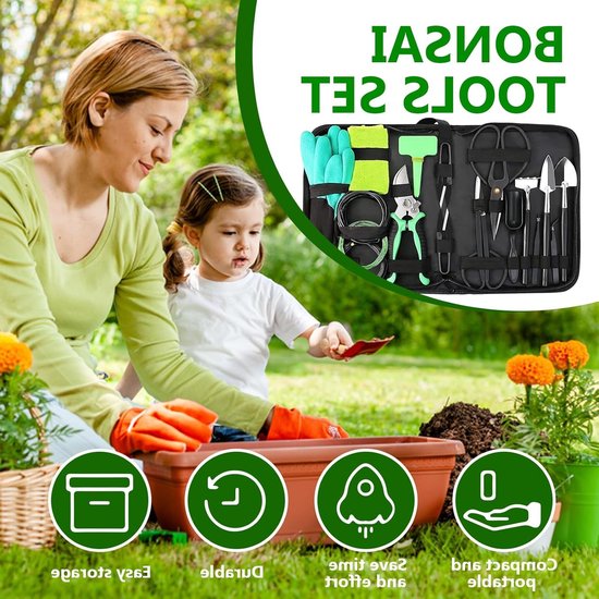 Complete 24-delige Bonsai Gereedschapset van Premium Staal voor Snoeien, Enten en Onderhoud, Perfect als Cadeau voor Tuinliefhebbers met Opbergdoos van Merkloos	 — afbeelding 4