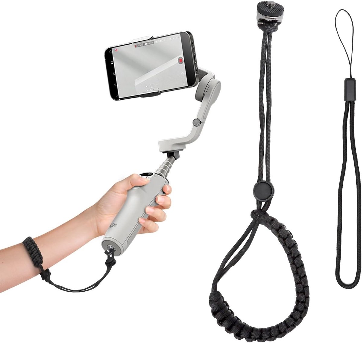 Verstelbare Nylon Polsband voor Gimbal, Actiecamera en Smartphone Stabilizer met 1/4 Schroefdraad