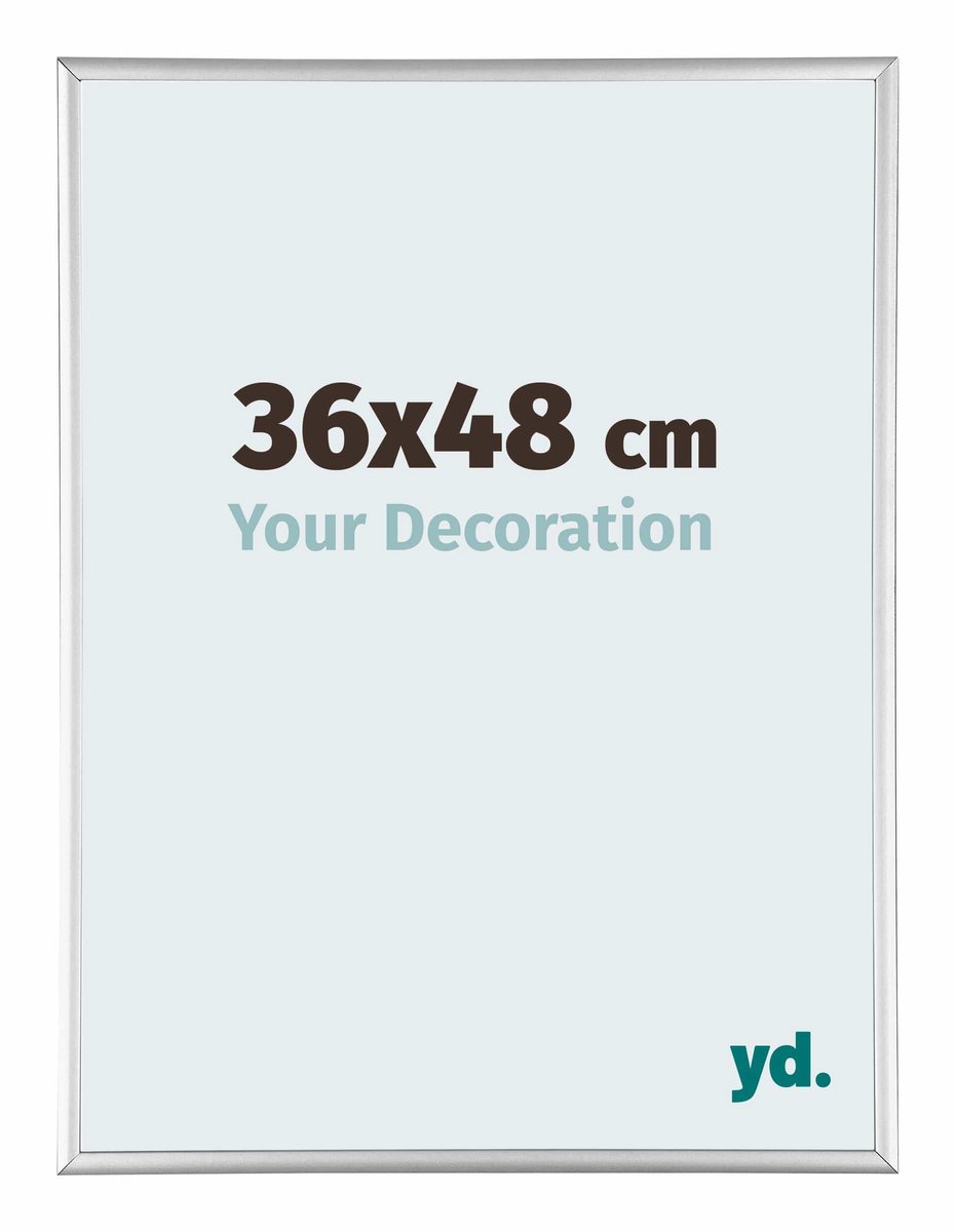 yd. Your Decoration - Fotolijst 36x48 cm - Aluminium - Zilver Hoogglans - Kent
