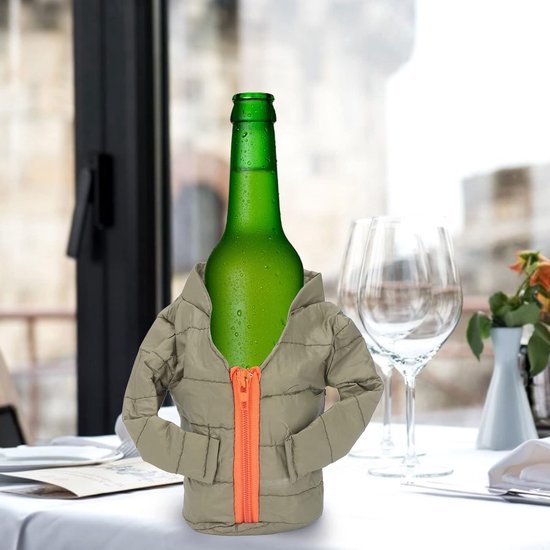 Isolerende drankhouder voor blikjes en flessen, koel en stijlvol, perfect voor feestjes en buitenactiviteiten, 4.7 x 2.8 x 4.3 inch (Groen met lange mouwen) — afbeelding 3