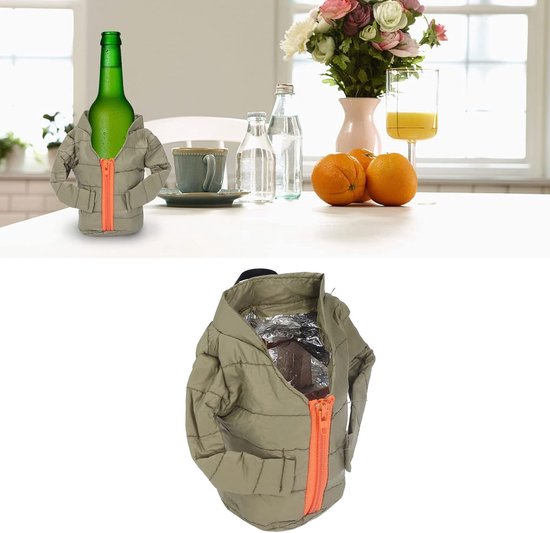 Isolerende drankhouder voor blikjes en flessen, koel en stijlvol, perfect voor feestjes en buitenactiviteiten, 4.7 x 2.8 x 4.3 inch (Groen met lange mouwen) — afbeelding 5