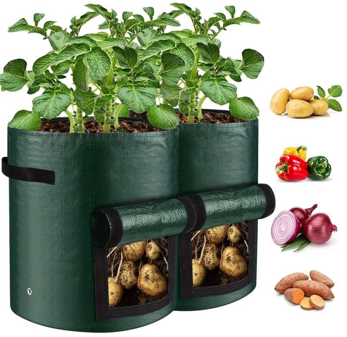 Home & Marker - 2 Stuks - Opvouwbare Plantenpot - Plantenstandaard - Kweekpot - Kweekzak - Planten Pot - Planten Standaard - Kweekbak - 26 Liter - FLORAFOLD