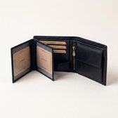 Lundholm Portemonnee Heren Leer Zwart - Billfold Portefeuille Heren met RFID - 12 Pasjes - Compacte Leren Portemonnee met Pasjeshouder - Hunter Rundleer - Cadeaus voor Hem - Mannen Cadeautjes voor Kerst - Cadeau Papa of Vriend