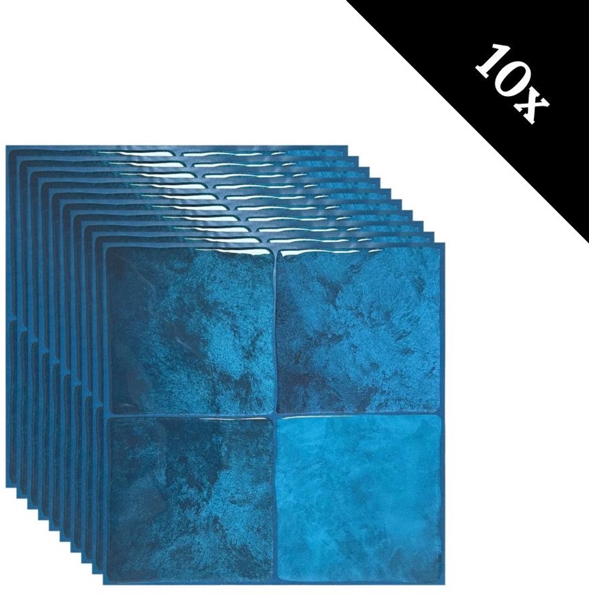 Plaktegel Deep blue vierkant 1mm