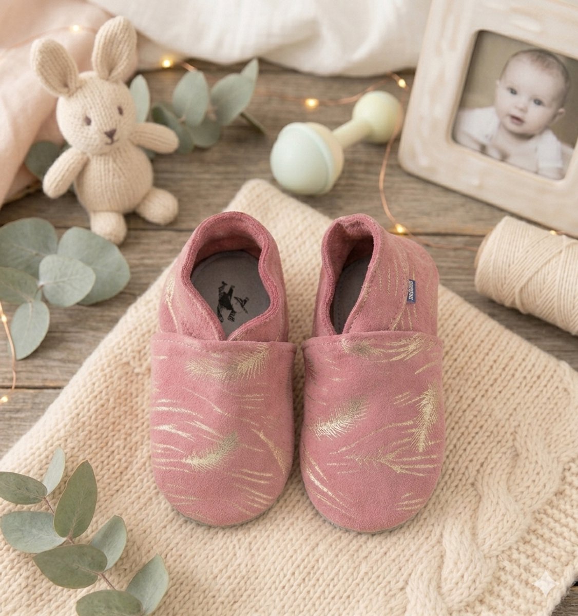 Stabifoot Babyslofjes – Zacht Leer – Cadeaudoos - Linnen zakje - Barefoot - 3001 PINK 12 - 18