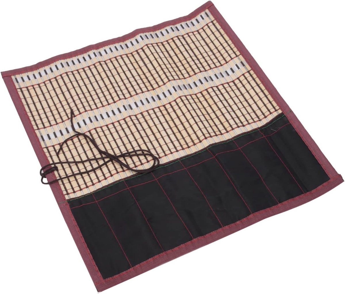 Roll Up Box voor Chinese Calligraphy Pens - 38×6×2 cm - Bamboo Schilderkwasten Tas voor Kunstbenodigdheden en Schilderen